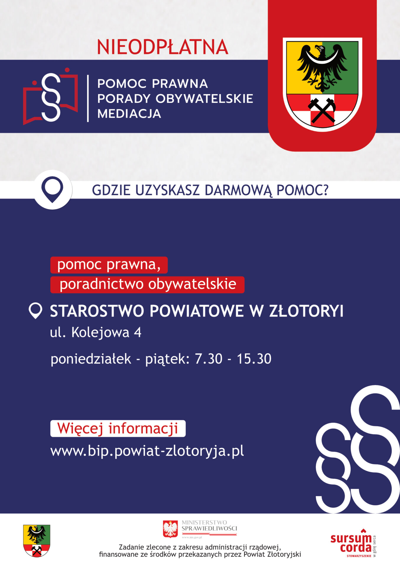 Ulotka dotycząca nieodpłatnej pomocy prawnej